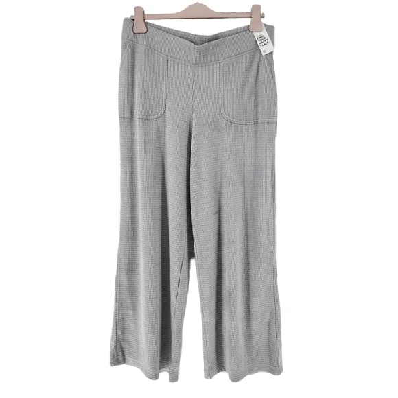 Gilly Hicks Women's Light Gray Dreamworthy Waffle Wide-Leg Pants - XL - Picture 2 of 7